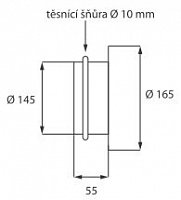 záslepka kouřovodu s těsněním 150 mm barva černá K400946