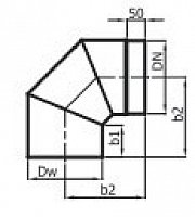 Koleno 150 mm 90° pevné barva černá K400275