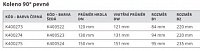 Koleno 150 mm 90° pevné barva černá K400275