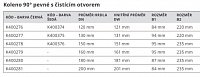 Koleno 150 mm 90° pevné s čistícím otvorem barva černá K400278