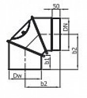 Koleno 150 mm 0 − 90° regulované s čistícím otvorem barva černá K400284