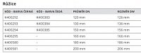 Růžice 150 mm barva černá K400294