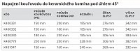 Napojeníení kouřovodu do keramického komína pod úhlem 45° 150 mm do 180 mm sopouchu barva černá K400332