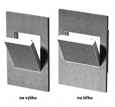 Revizní dvířka  – 22 × 44,4 cm – instalace na výšku Montážní rozměr š. 220 × v. 440 × hl. 60 mm Gre n 