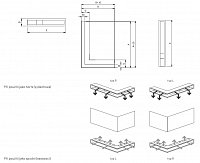 Ventilační otvor s montážním rámem - rohový - levý – černý 500 x 300 x 100 mm K400848