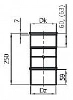 Kouřovody nerezové 1 mm Roura  250 mm 180 mm K400217