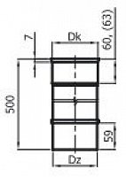 Kouřovody nerezové 1 mm Roura  500 mm 200 mm K400224