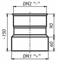 Redukce kouřovodů tzv. po kouři ze spotř.150 mm na kouřovod 180 mm K400231