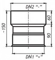 Redukce kouřovodů tzv. po vodě ze spotř.180 mm na kouřovod 150 mm K400231