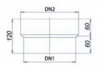 Převlečné nap. kouřovodu na keramický komín. tzv. po kouři ze spotř.180 mm na (180) síla stěny 20 mm = 228 mm  je tedy skutečný vnitřní průměr přechodky K400240