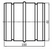 Spojka pro spojení Al potrubí K400134 Průměr (mm) ø 125