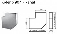 Koleno 90 ° – kanál K400169 Rozměry (mm) 150 x 50