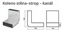 Koleno stěna–strop – kanál K400177 Rozměry (mm) 150 x 50