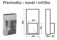 Přechodka – kanál / mřížka Pro mřížku SOLID - 175 x 245 mm K400201 Rozměry (mm) 150 x 50