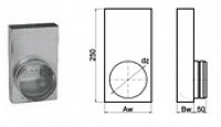 Redukce mezi kvadratickým a kruhovým průřezem Přechodka – kanál / Al potrubí K400180 Rozměry Aw x Bw/dz (mm) 150 x 50/ ø 125